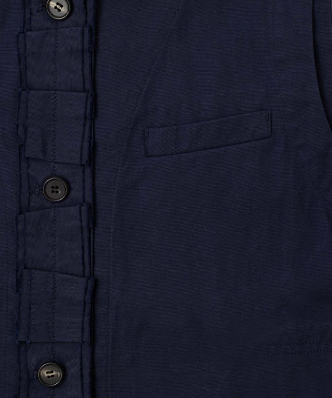 ランディベスト　フロントフリルのコットンべスト