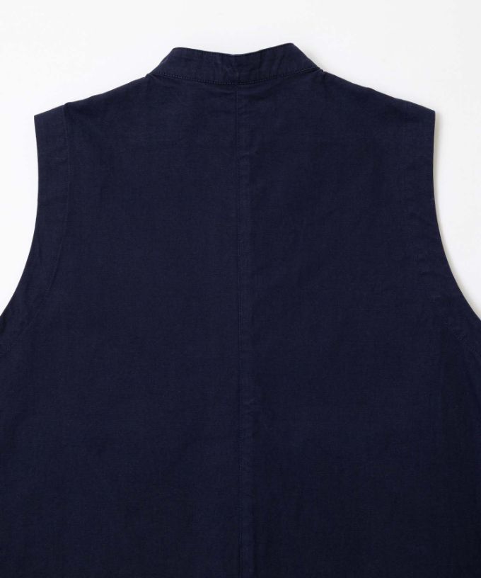 ランディベスト　フロントフリルのコットンべスト