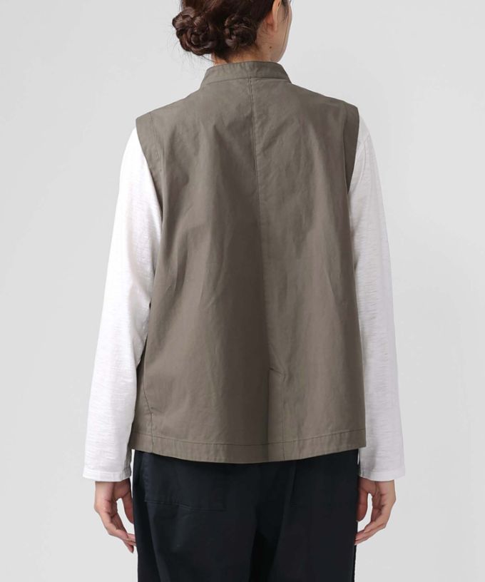 ランディベスト　フロントフリルのコットンべスト