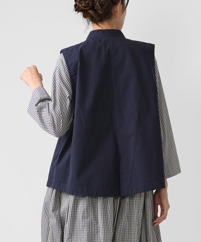 ランディベスト　フロントフリルのコットンべスト