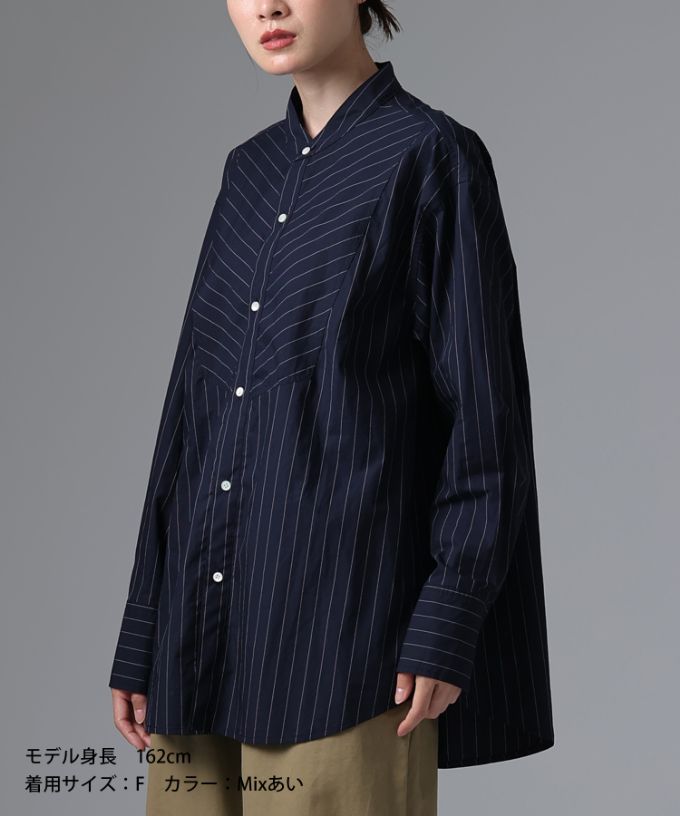 フィリップ [haddow]  ボザム切り替えストライプシャツ