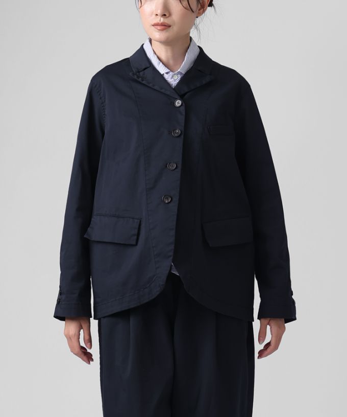 グースジャケット　ピークドラペルの綿ストレッチジャケット