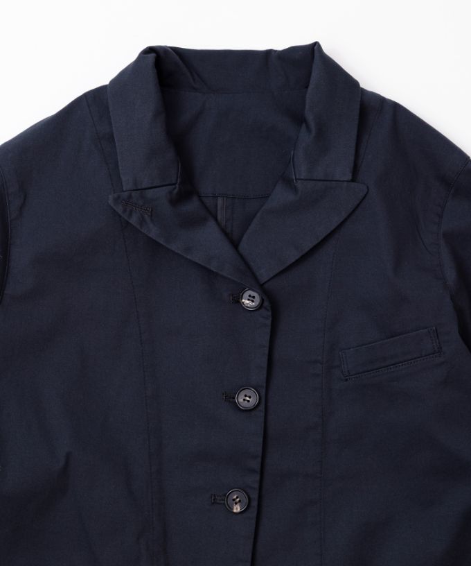 グースジャケット　ピークドラペルの綿ストレッチジャケット