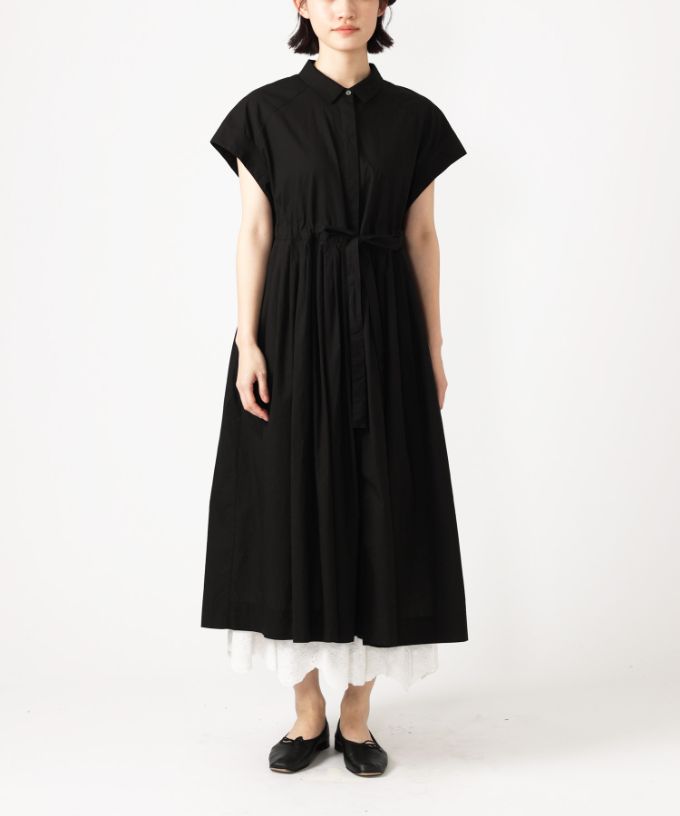 【SALE】ルンドレス　シャツ素材のウエストシャーリングドレス