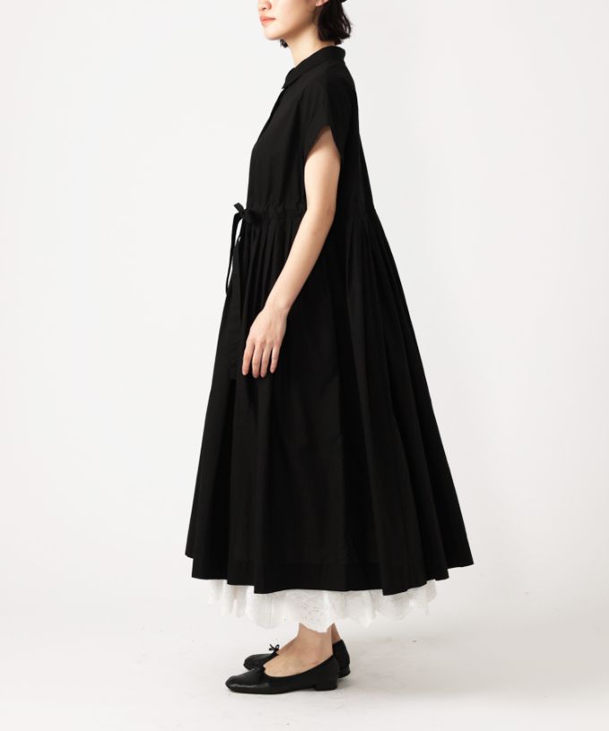 【SALE】ルンドレス　シャツ素材のウエストシャーリングドレス