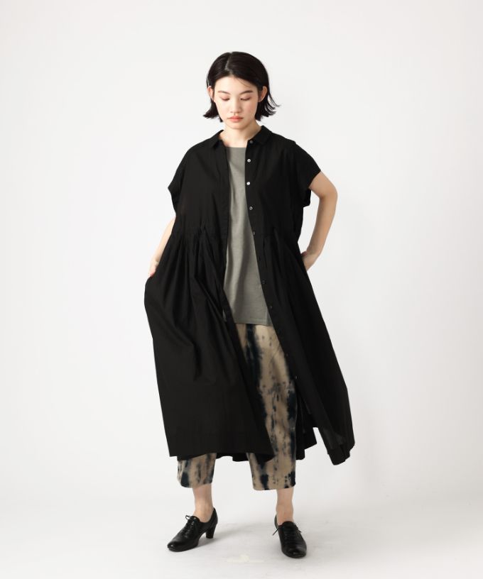【SALE】ルンドレス　シャツ素材のウエストシャーリングドレス