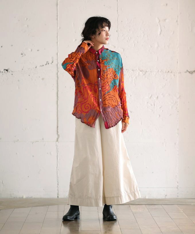 くさしゃつ　きたかぜとたいよう　よう［Kusa Kanmuri　シルクコットンシャツ］