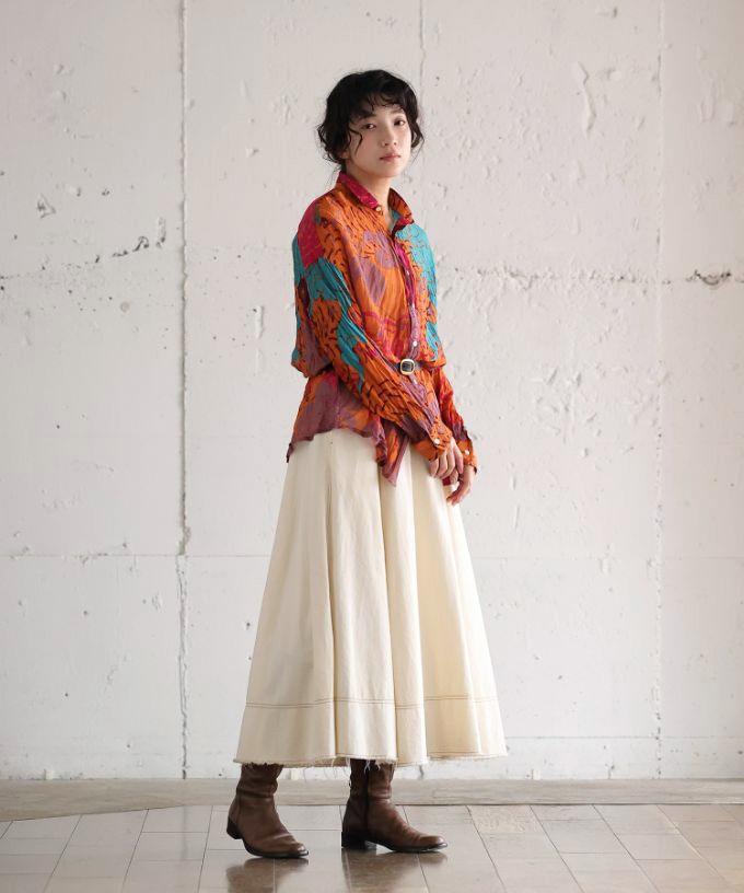 くさしゃつ　きたかぜとたいよう　よう［Kusa Kanmuri　シルクコットンシャツ］