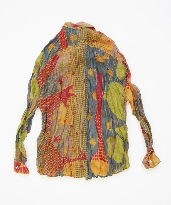 くさしゃつ　きつねとつる ［Kusa Kanmuri　シルクコットンシャツ］