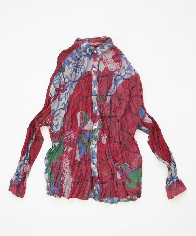 くさしゃつ　さかなのせかい あさ ［Kusa Kanmuri　シルクコットンシャツ］