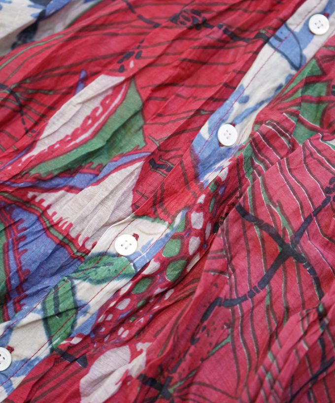 くさしゃつ　さかなのせかい あさ ［Kusa Kanmuri　シルクコットンシャツ］