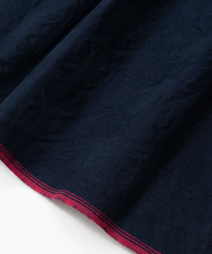 カッサスカート・ネイビー　オリジナルコットンのタックスカート