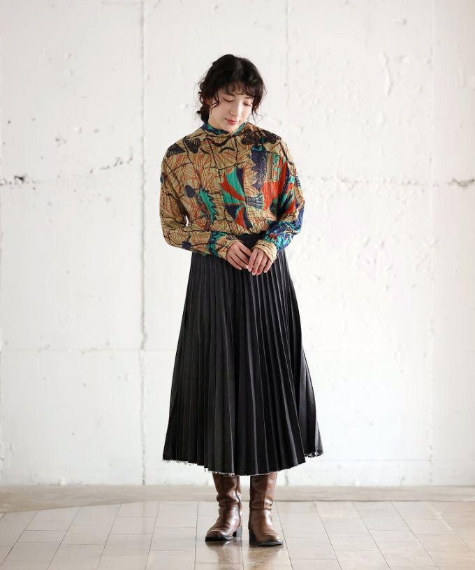 くさしゃつ　さかなのせかい よる ［Kusa Kanmuri　シルクコットンシャツ］