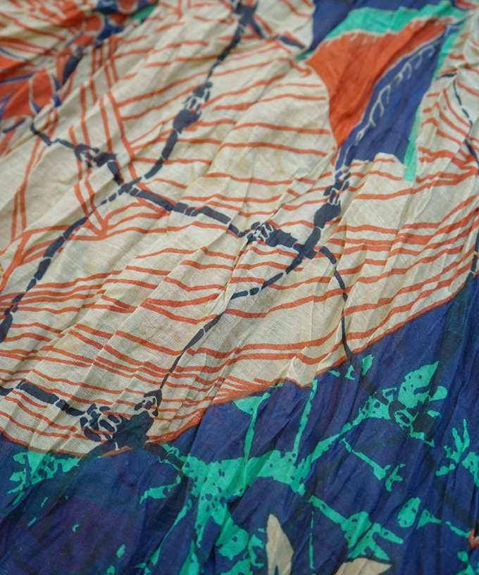 くさしゃつ　さかなのせかい よる ［Kusa Kanmuri　シルクコットンシャツ］