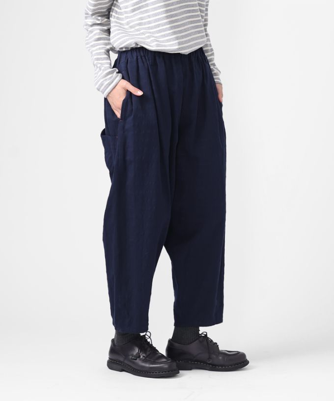 マオパンツ・ネイビー　オリジナルコットン後ろポケットパンツ