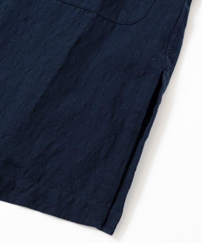 ロカベスト・ネイビー　オリジナルコットンリネンロングジレ