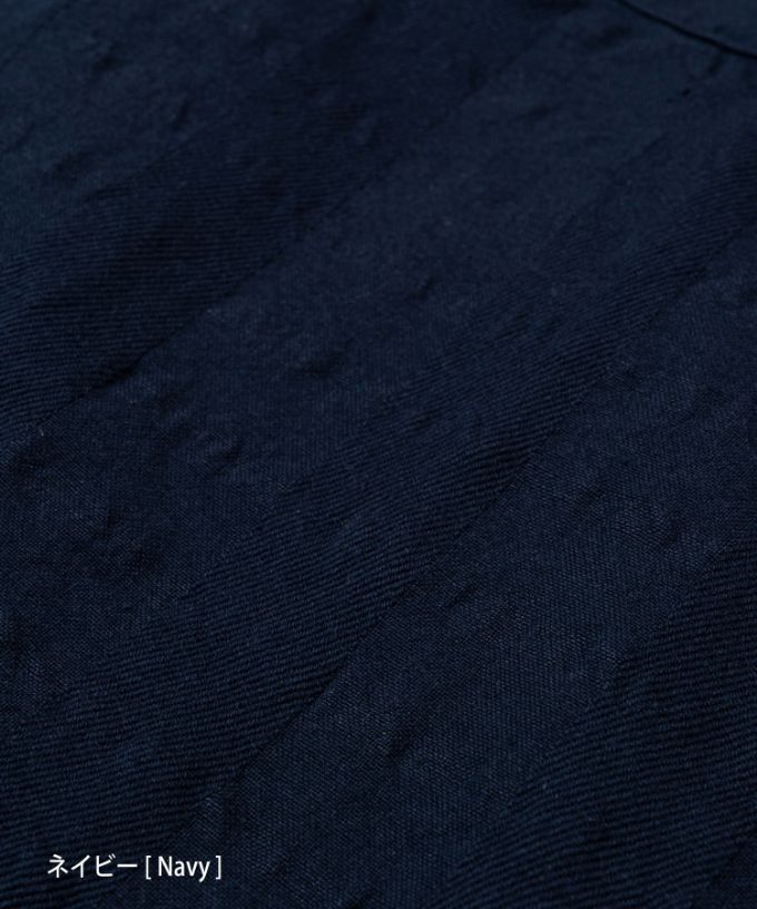 ロカベスト・ネイビー　オリジナルコットンリネンロングジレ