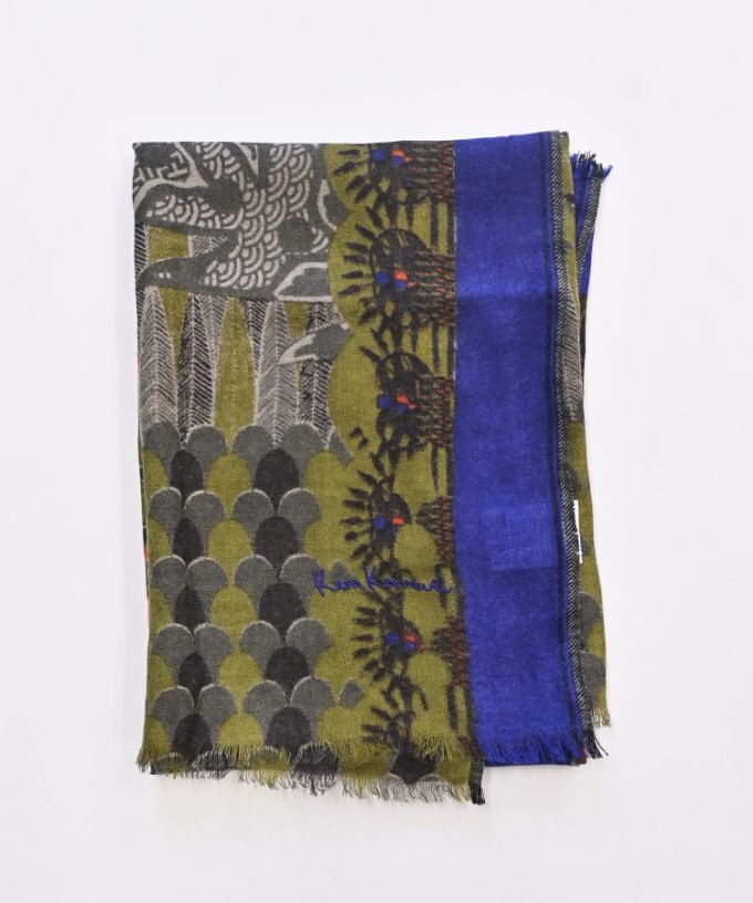 うつくしいとり　[Kusa Kanmuri ウールストール]