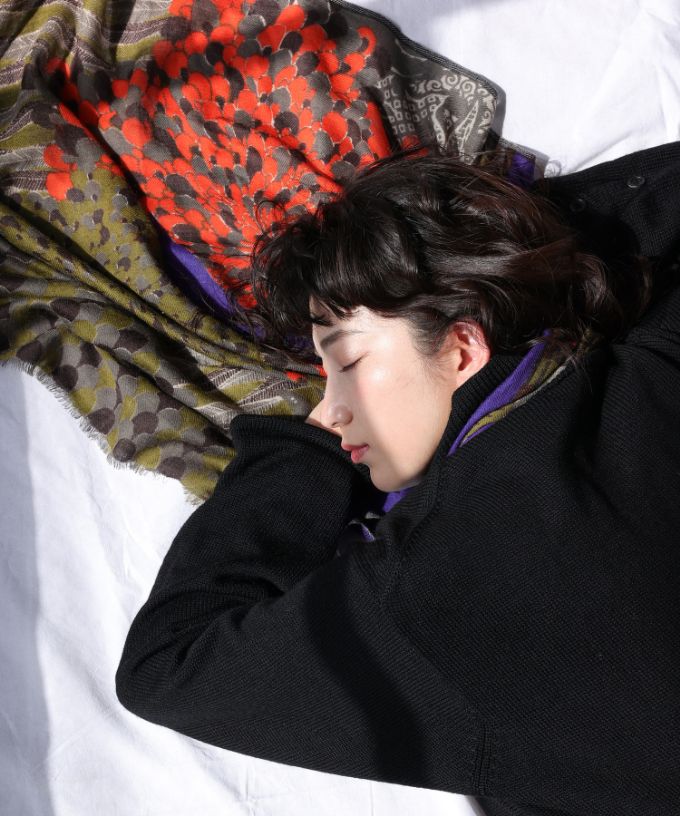 うつくしいとり　[Kusa Kanmuri ウールストール]