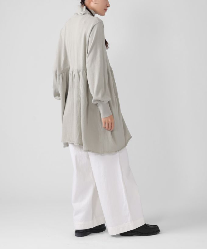 コロン　ラリエットつきの天竺ニットチュニックトップ