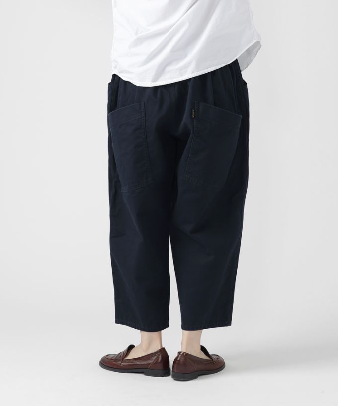 【ネイビー】マオパンツチノ定番バックポケットパンツのチノ素材【フラッシャー＆ピスネーム付き】
