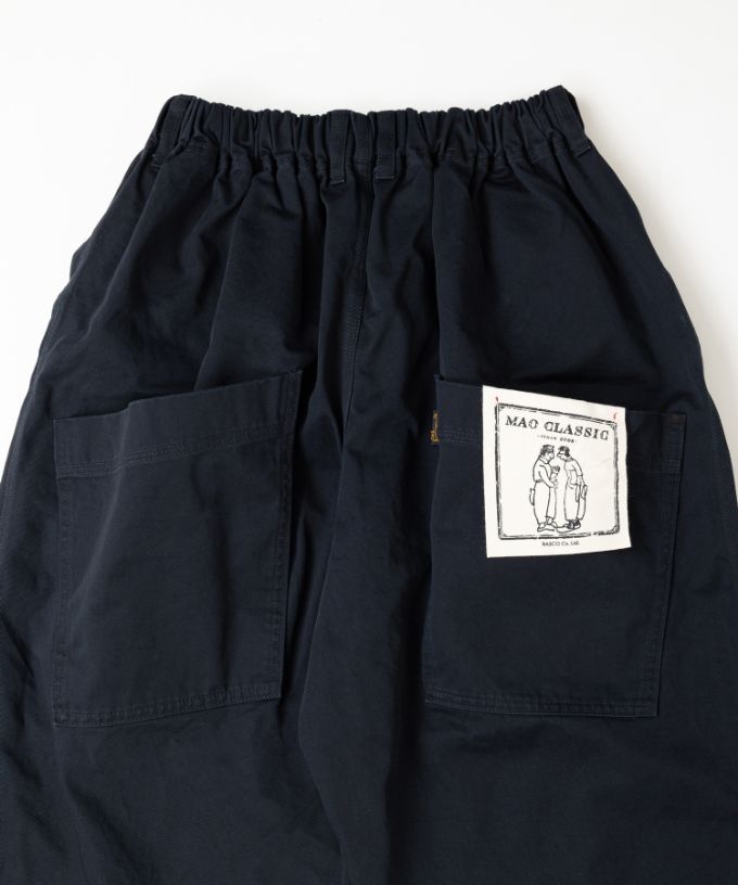 【再入荷ネイビー】マオパンツチノ定番バックポケットパンツのチノ素材【フラッシャー＆ピスネーム付き】