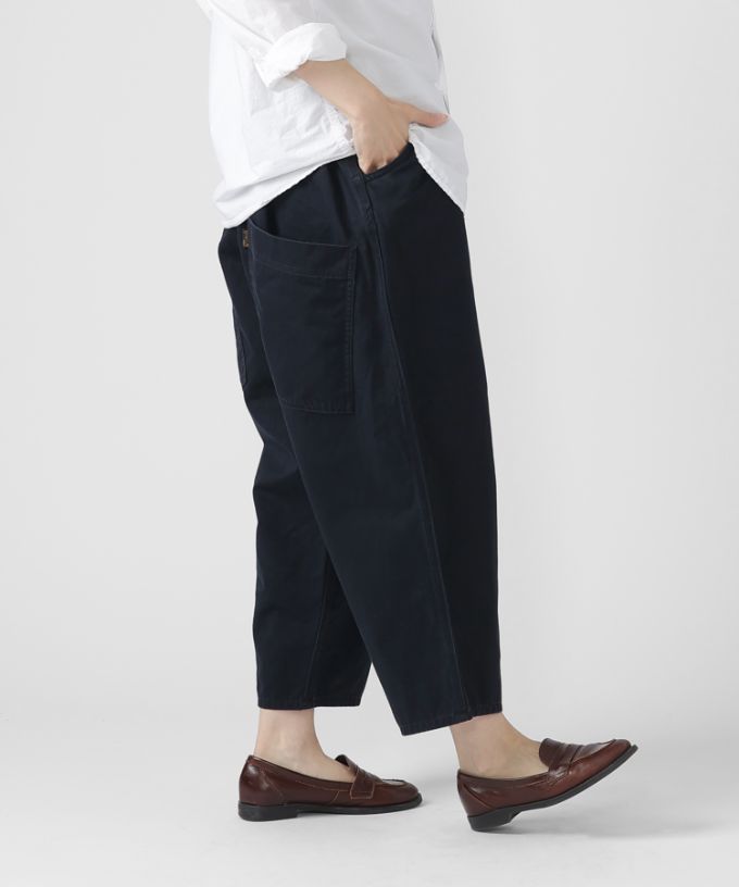 【ネイビー】マオパンツチノ定番バックポケットパンツのチノ素材【フラッシャー＆ピスネーム付き】