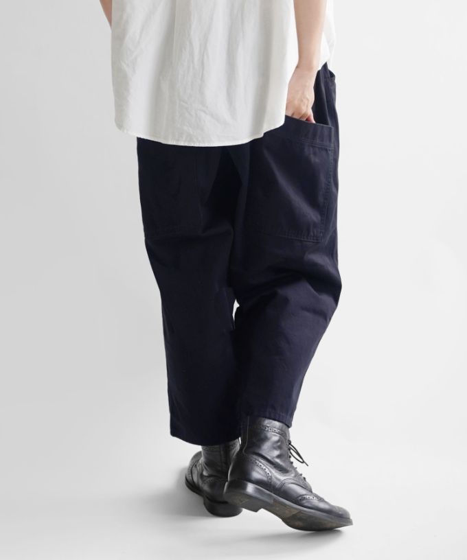 【再入荷ネイビー】マオパンツチノ定番バックポケットパンツのチノ素材【フラッシャー＆ピスネーム付き】