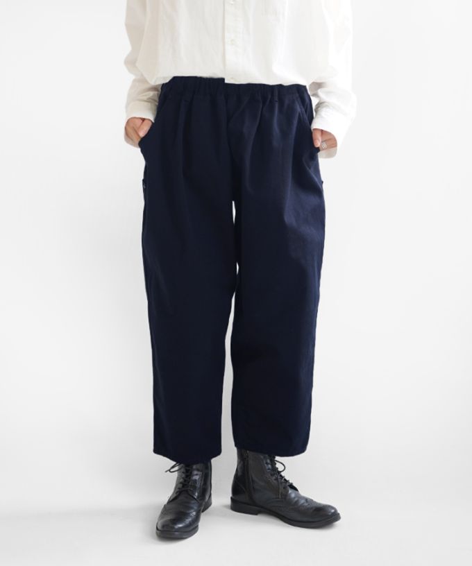 【再入荷ネイビー】マオパンツチノ定番バックポケットパンツのチノ素材【フラッシャー＆ピスネーム付き】