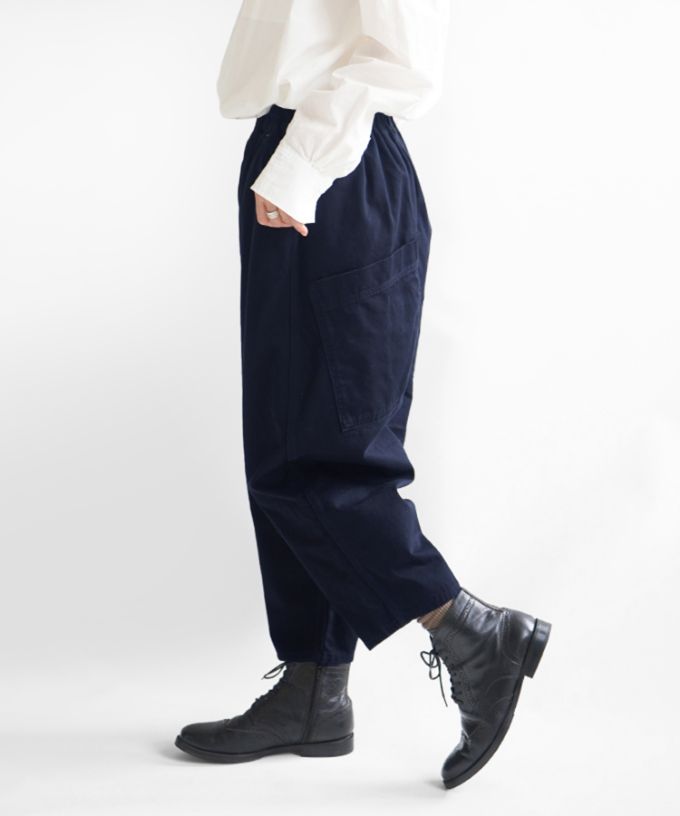 【再入荷ネイビー】マオパンツチノ定番バックポケットパンツのチノ素材【フラッシャー＆ピスネーム付き】