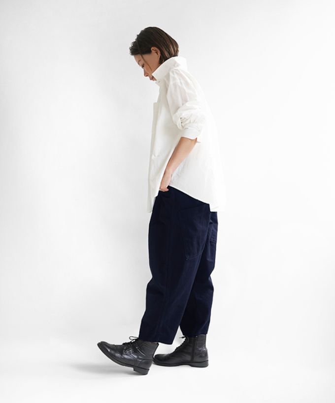 【再入荷ネイビー】マオパンツチノ定番バックポケットパンツのチノ素材【フラッシャー＆ピスネーム付き】