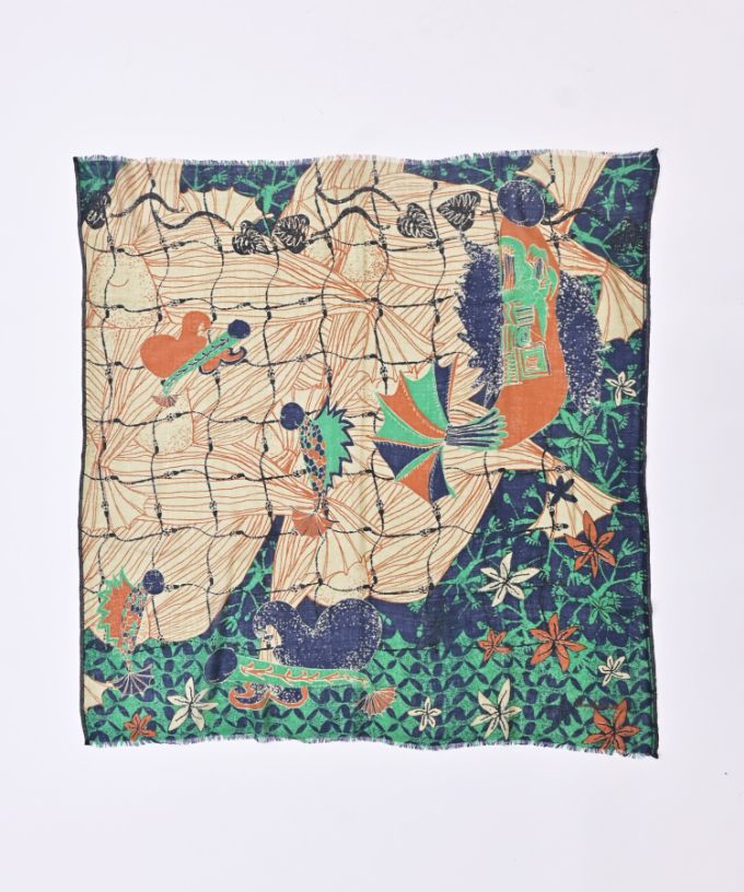 さかなのせかい　よる　[Kusa Kanmuri ウールストール]