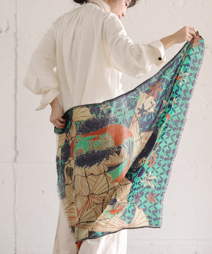 さかなのせかい　よる　[Kusa Kanmuri ウールストール]