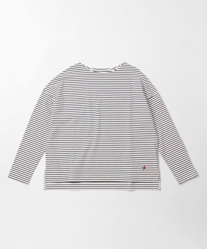 サマンサトップ・Ｆ　中厚ボーダー素材を使ったシンプルなトップス