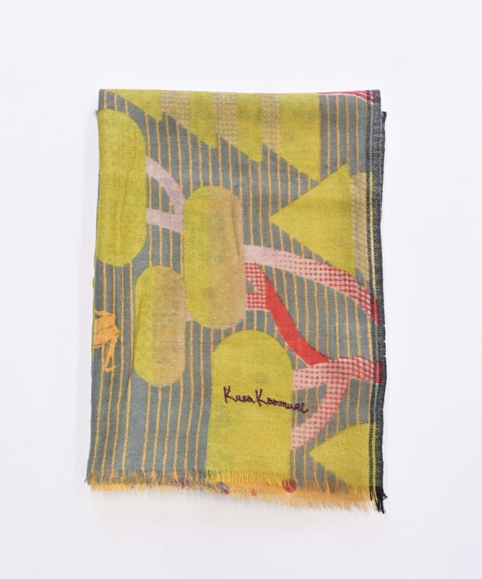 きつねとつる　[Kusa Kanmuri ウールストール]