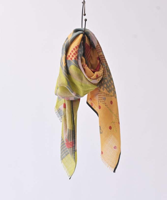 きつねとつる　[Kusa Kanmuri ウールストール]