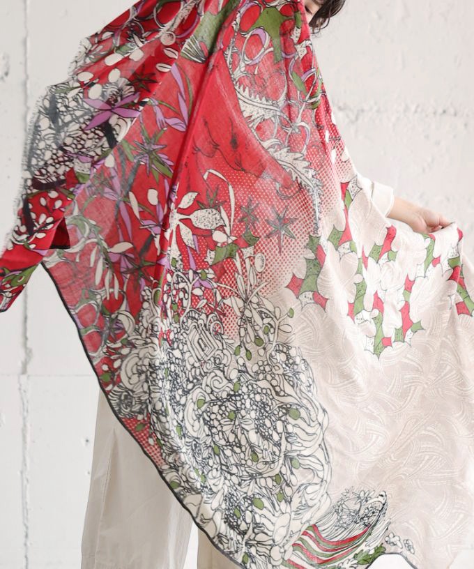 あしとおりーぶ あか　[Kusa Kanmuri ウールストール]