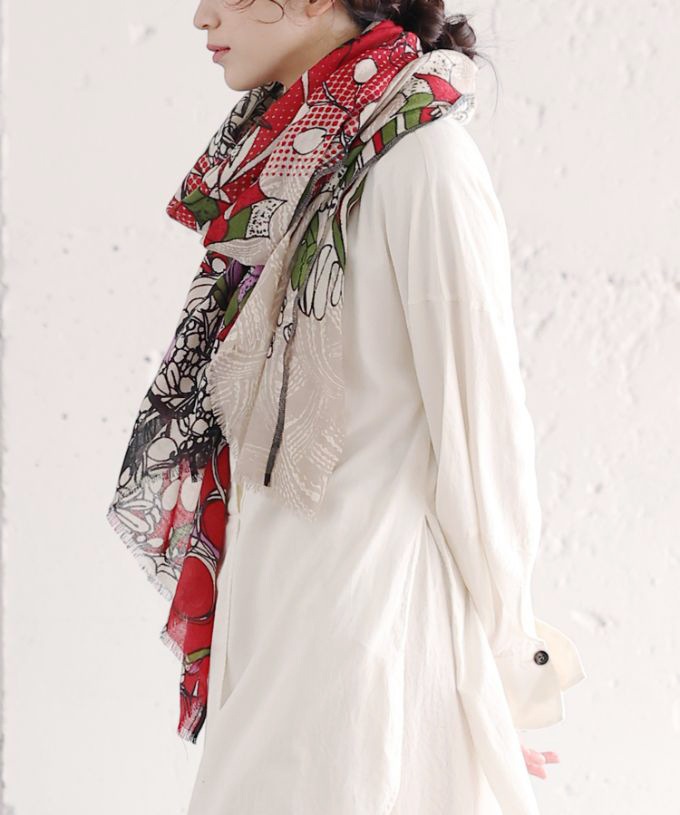 あしとおりーぶ あか　[Kusa Kanmuri ウールストール]