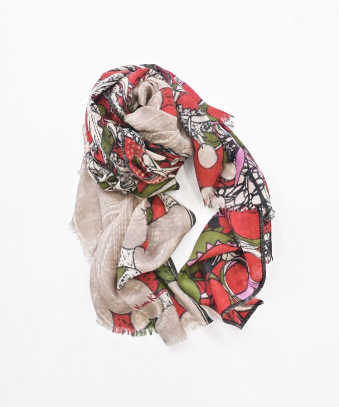 あしとおりーぶ あか　[Kusa Kanmuri ウールストール]