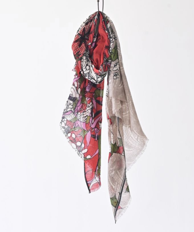 あしとおりーぶ あか　[Kusa Kanmuri ウールストール]