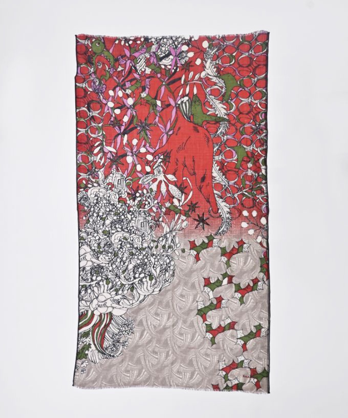 あしとおりーぶ あか　[Kusa Kanmuri ウールストール]