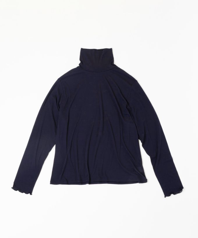 キアタートル・4【プラスサイズ】強撚綿のシアーコットンタートル