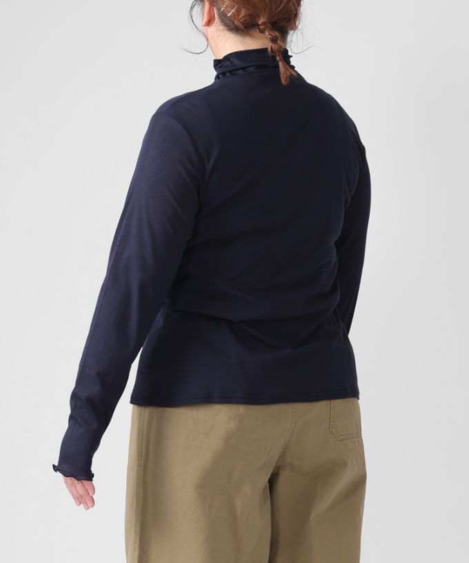 キアタートル・4【プラスサイズ】強撚綿のシアーコットンタートル