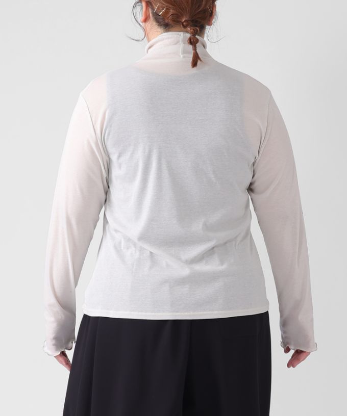 キアタートル・4【プラスサイズ】強撚綿のシアーコットンタートル