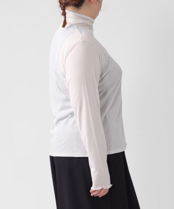 キアタートル・4【プラスサイズ】強撚綿のシアーコットンタートル