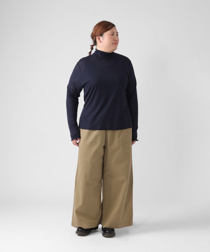 キアタートル・4【プラスサイズ】強撚綿のシアーコットンタートル