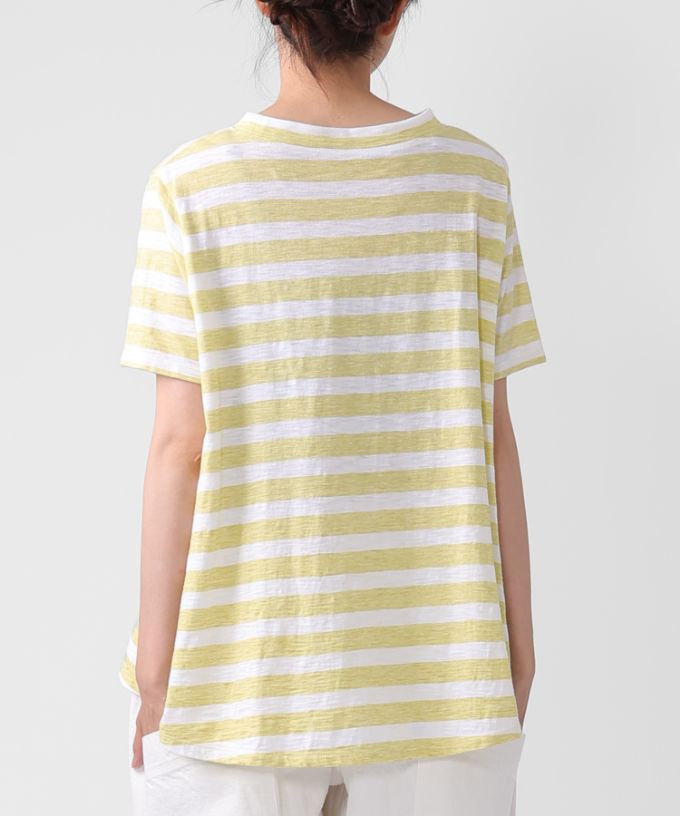 アナントップボーダー・Ｄ　オリジナルボーダーの5分袖Aライントップ