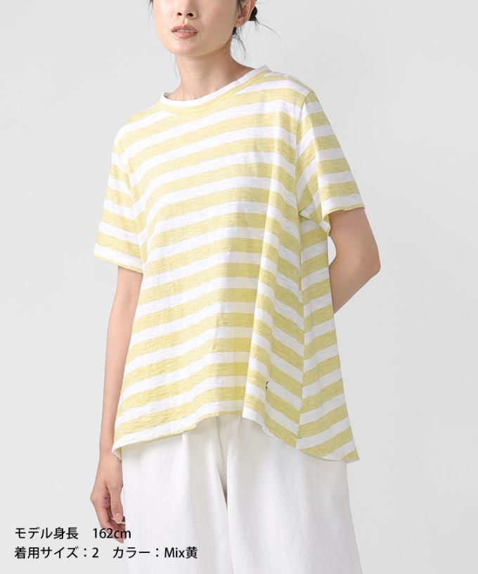 アナントップボーダー・Ｄ　オリジナルボーダーの5分袖Aライントップ