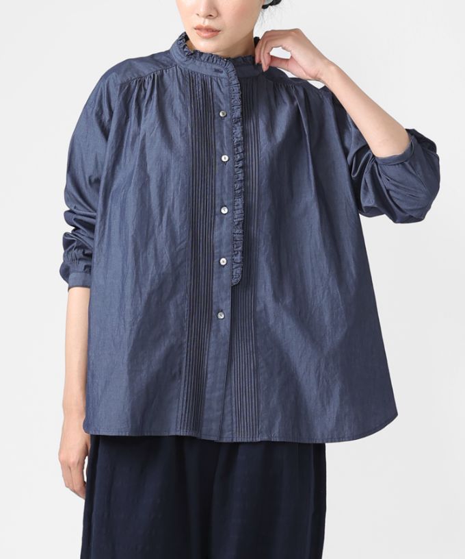 アストブラウス フリル襟のコットンブラウス/ITEM,JACKET/TOPS/Shop by