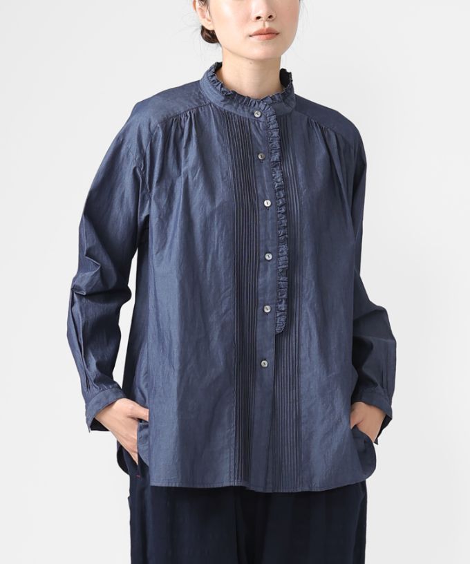 BASCO シャツ　ブラウス　新品 アストブラウス フリル襟のコットンブラウス/ITEM,JACKET/TOPS/Shop by